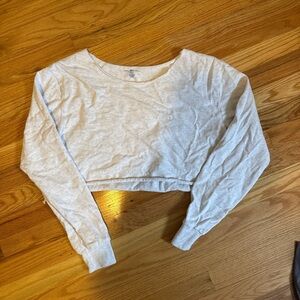Brandy Melville Light Gray Cropped Sweater